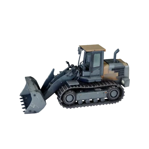 Warehouse Wheel Loader Modular 3D model, isometric modular kit view, showing painted steel, form detail.