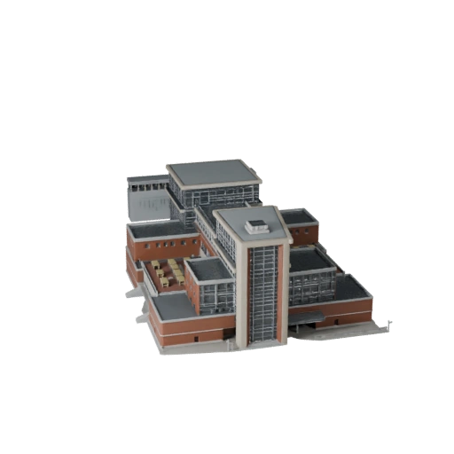 Bâtiment universitaire stylisé Modèle 3D - Asset de jeu