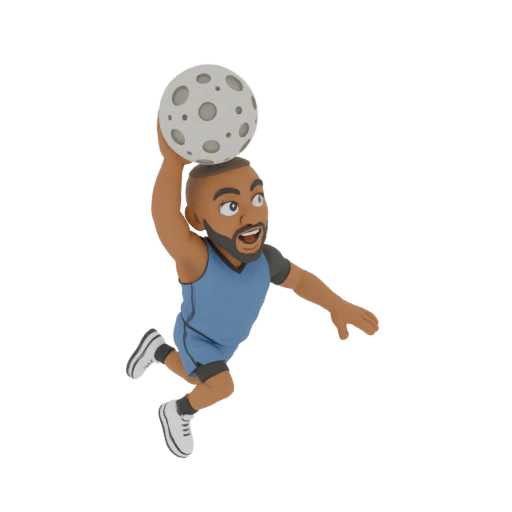 Cartoon Basketball Player Dunking 3D Model