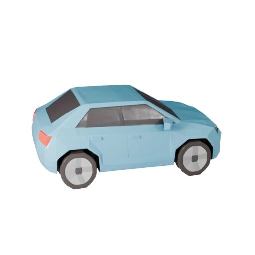 Modelo 3D de Coche Eléctrico Poligonal Bajo para Juegos de Unity y Unreal (Legacy)