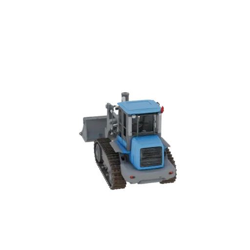 Construction Wheel Loader Printable 3D model, isometric STL render, showing painted steel, large mechanical silhouettes.