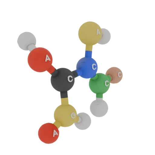 Crystal Molecule Set 3D model, side profile view, technical viewport render, showing colored spheres, molecule layout.