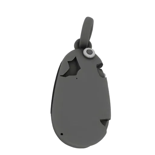 Gold Symbolic Charm 3D model, three-quarter front view, AR viewer studio render, gold finish.