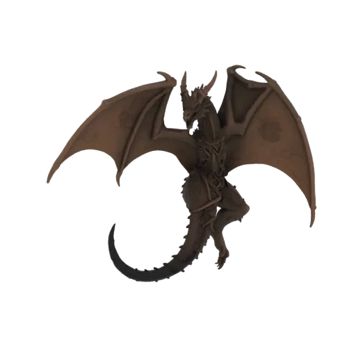 Miniatura STL Dragão Chefe Dark Fantasy Asas Abertas, render de mesa em três quartos, miniatura chefe imprimível em resina co