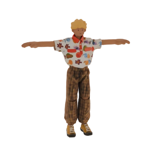 Young Man in Patterned Shirt and Plaid Pants