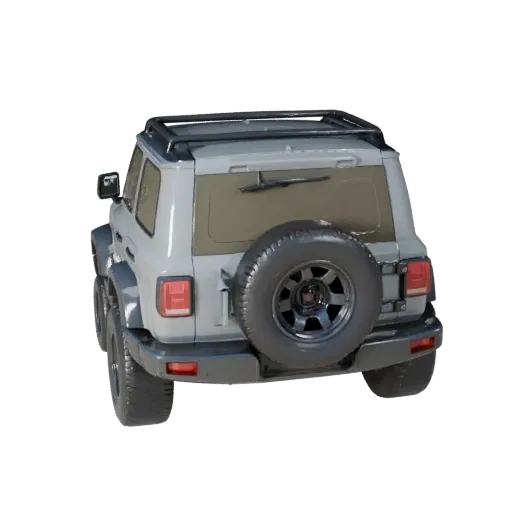 Modèle 3D de SUV tout-terrain, vue studio trois-quarts, atout de véhicule prêt pour l'animation avec garde au sol surélevée,