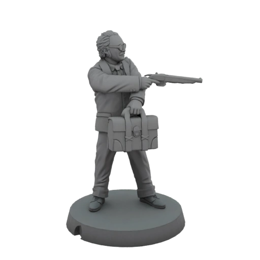 Professor with Shotgun and Briefcase Miniature