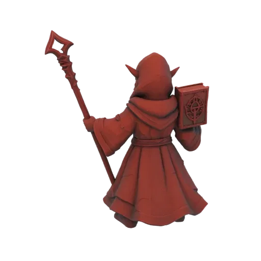 Fantasy Ancient Elf Wizard Miniature STL - Attack