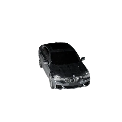 Modèle 3D de berline de luxe, vue studio trois-quarts, actif de véhicule prêt pour Blender avec lignes de carrosserie, vitrag