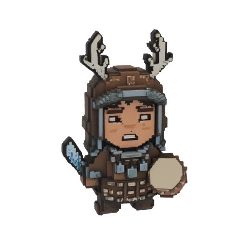 Tribal Warrior with Antlers and Drum