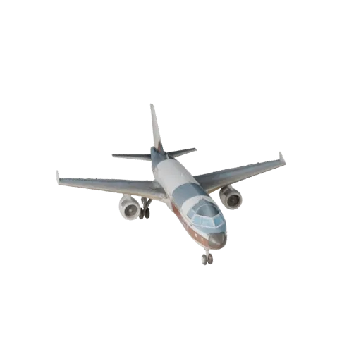 Frachtflugzeug 3D-Modell, dreiviertel Spiel-Viewport, für Unreal Engine vorbereitetes Fahrzeug-Asset mit Flügelbalance, Cockp