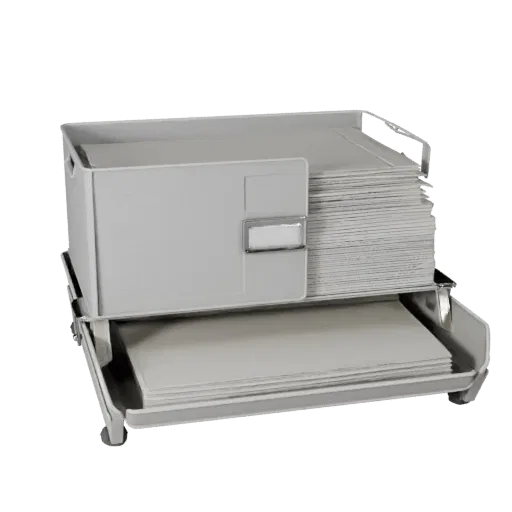 Startup File Tray Realistic 3D model, three-quarter studio render, showing plastic, desk-scale silhouettes.
