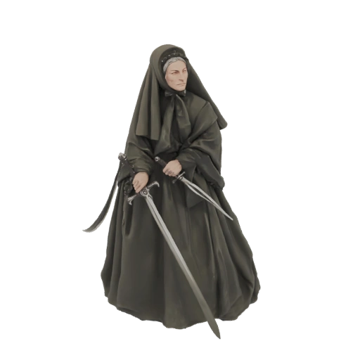 Warrior Nun with Swords 3D Model