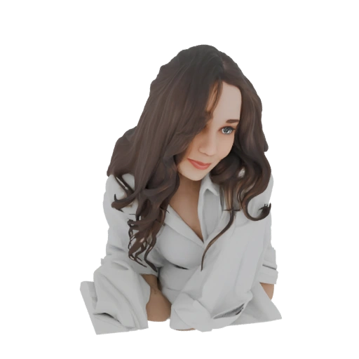 Young Woman in White Shirt 3D Model