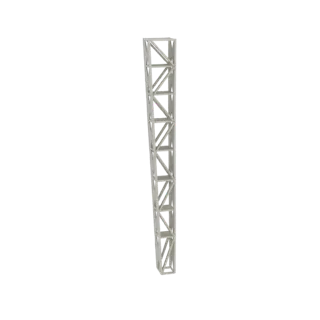 3D model of a tapered lattice tower section with open-frame construction