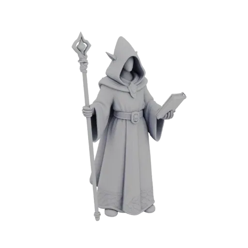 Medieval Elf Wizard Miniature STL