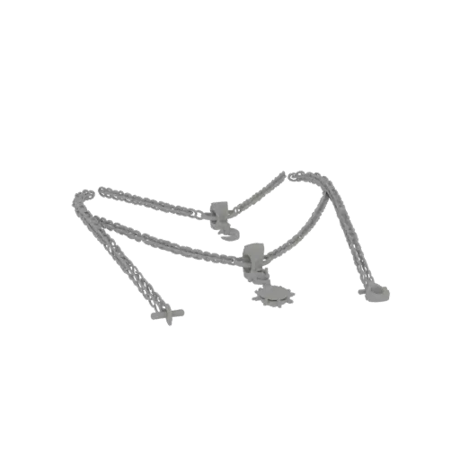 Modèle 3D de collier style chaîne pour visualisation de produit, rendu principal en plateau tournant, avec topologie propre e