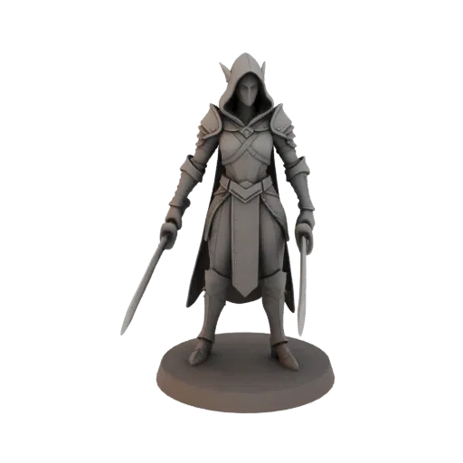 Fantasy Void Elf Rogue Miniature STL