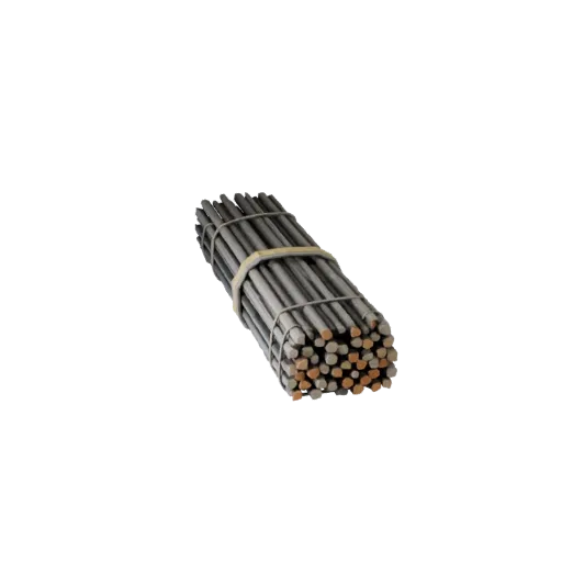 Roadwork Rebar Bundle Low Poly 3D model, game viewport three-quarter view, showing concrete, site-ready silhouettes.