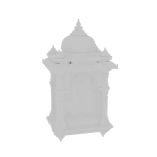 3D model of an ornate temple lantern with intricate carvings and a domed roof, presented on a white background.