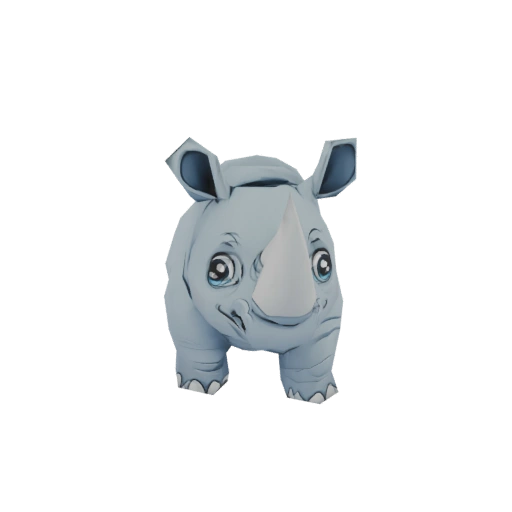 Cute Baby Rhino 3D Model