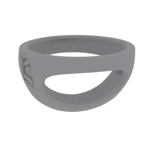 Diamond Halo Wedding Band 3D model, three-quarter front view, AR viewer studio render, diamond setting.