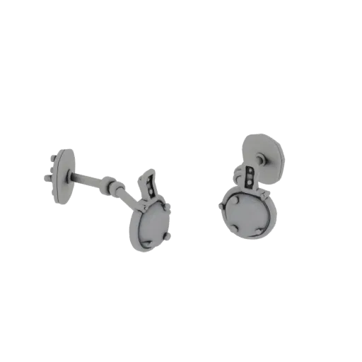 Gold Hoop Stud Earrings 3D model, three-quarter front view, AR viewer studio render, gold finish.
