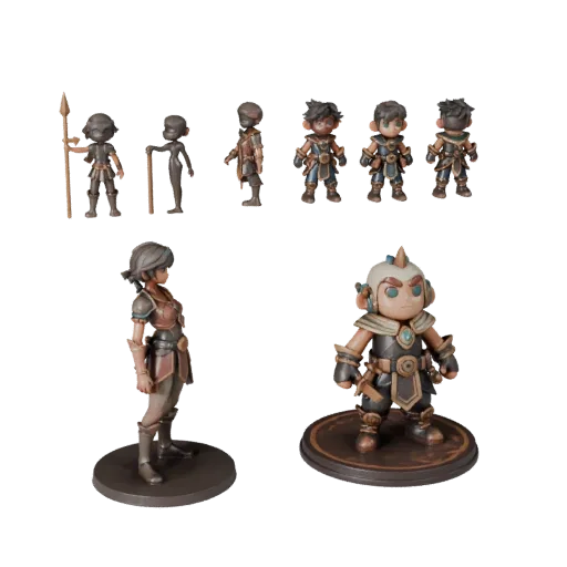 Vinyl Fantasy Figurine realistic 3D model preview showing pose, three-quarter scene view and surface detail