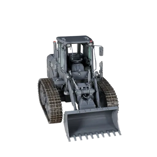 Roadwork Wheel Loader Modular 3D model, isometric modular kit view, showing painted steel, large mechanical silhouettes.