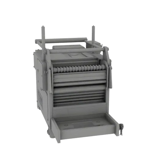 Welding Machine Printable 3D model, isometric STL render, showing painted steel, machine stations.