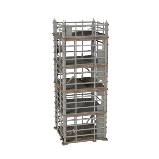Site Safety Scaffold Tower Stylized 3D model, stylized isometric render, showing concrete, site-ready silhouettes.