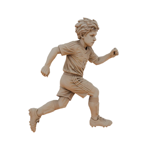 Young Soccer Player Running 3D Model