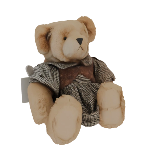 Vintage Teddy Bear with Dress 3D Model