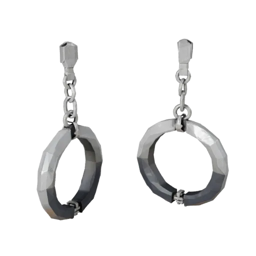 Drop Hoop Earrings game ready 3D model, front view studio render, highlighting earring seams, edges, and finish layers.