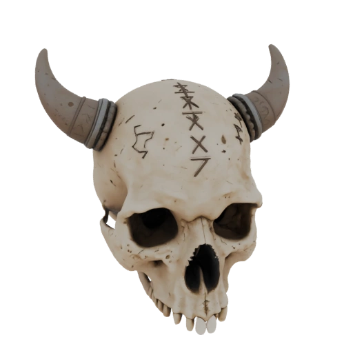 Viking Skull with Runes