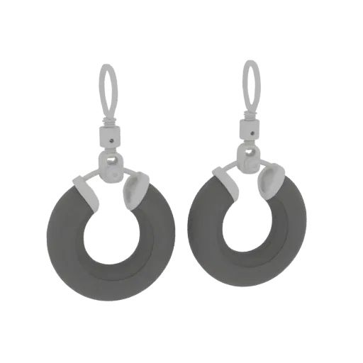 Gold Hoop Style Earrings 3D model, three-quarter front view, AR viewer studio render, gold finish.