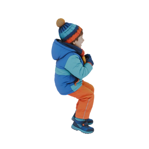 Child in Winter Clothes Sitting