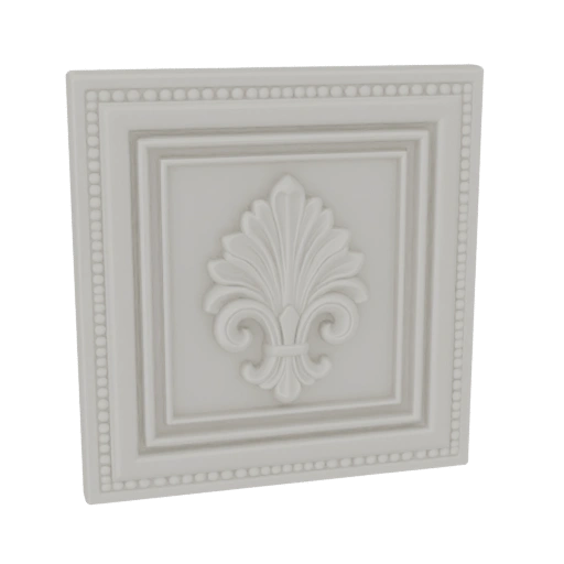 Ornate Square Panel with Fleur-de-lis