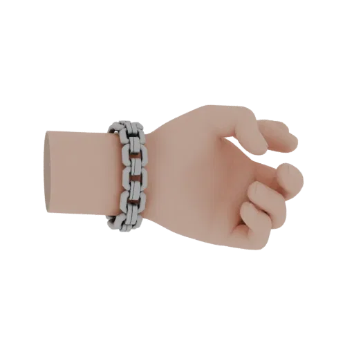 Modèle 3D de bracelet jonc perlé prêt à imprimer, plan studio, montrant des proportions de bracelet reconnaissables et des sé