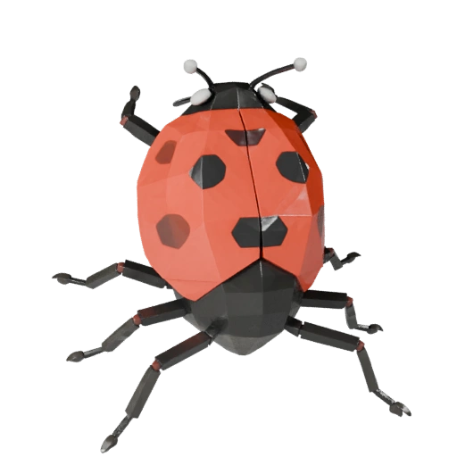 Low Poly Marienkäfer 3D Modell - Unity Game Asset mit FBX | Lizenzfrei