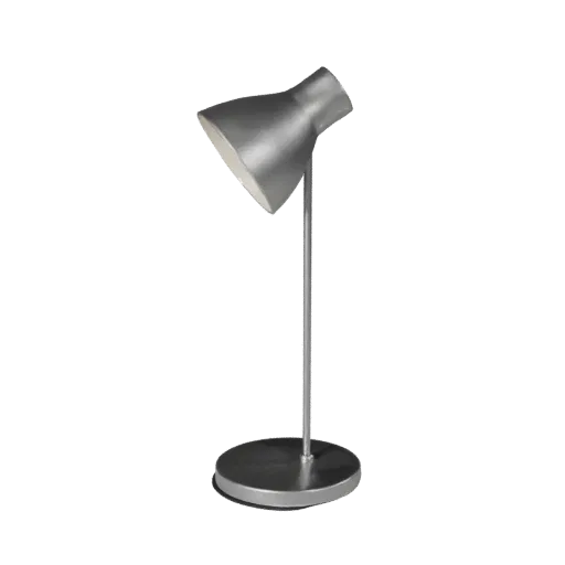Minimal Desk Lamp 3D model, office, three-quarter front view, Unity viewport, metal detail.
