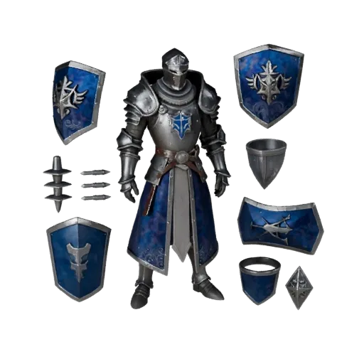 Cavaliere Arcano Medievale 3D, vista viewport motore, risorsa pronta per Unreal Engine con posa in piedi e PBR