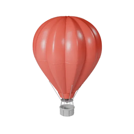Modello 3D STL Stampabile di Mongolfiera Modello STL, vista isometrica di esposizione, asset veicolo pronto per la stampa con