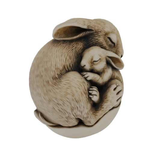 Sleeping Bunny Family Sculpture
