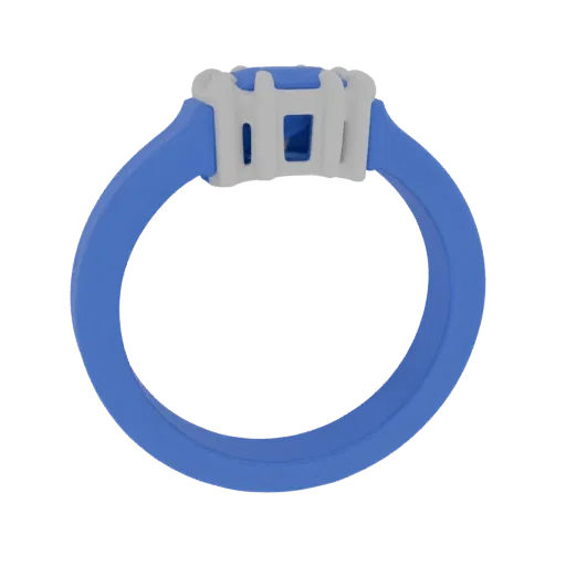 Sapphire Ring print ready 3D model, studio profile shot, showing recognizable ring proportions and material breaks.