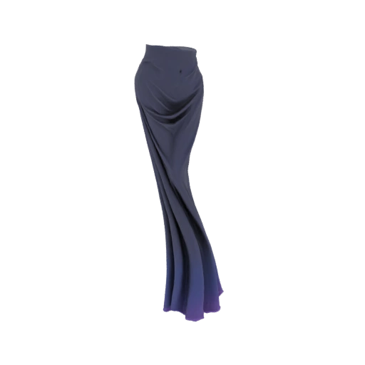 Draped Silk Maxi Skirt 3D Model
