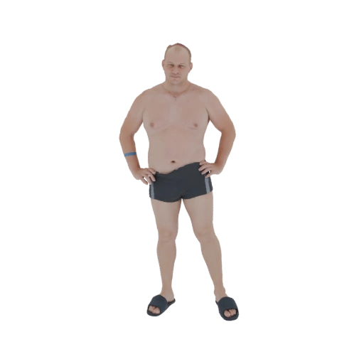 Man in Swim Trunks 3D Model