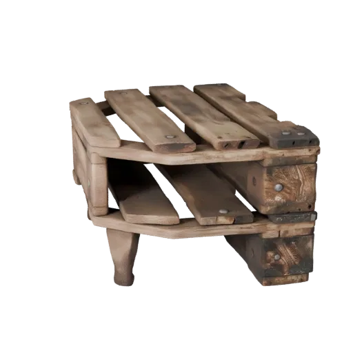 Industrial Wooden Pallet High Poly 3D model, close-up studio render, showing wood planks, stackable massing.