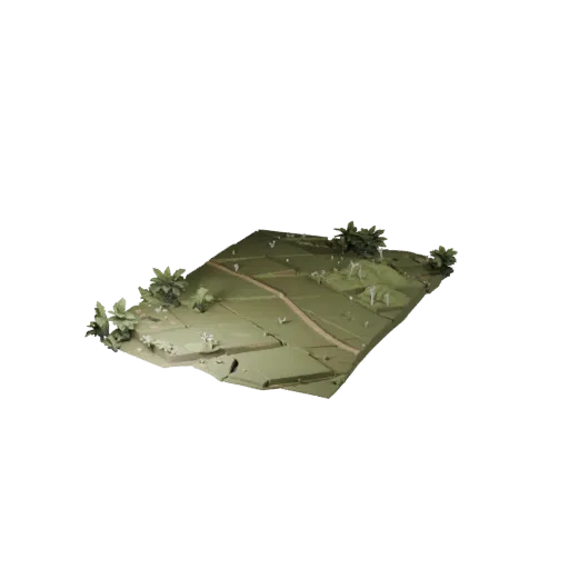 Forest Floor Terrain Tile Modular 3D model, isometric modular kit view, showing layered soil, terrain detail.