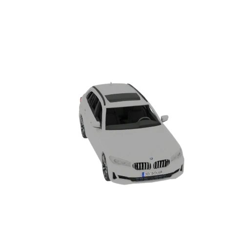 White BMW 5 Series Touring 3D Model